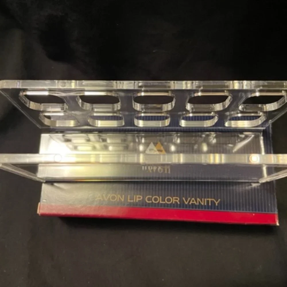 Vintage 1994 Avon Lip Color Vanity 10 slot acrylic holder Lipstick stand New